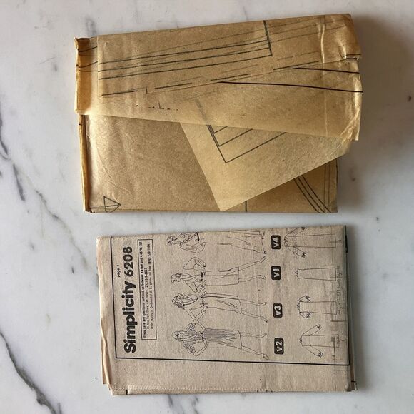 Simplicity Pattern 6208 V Neck Wrap Dress Pockets Collar Women's Size 10-12-14 - Picture 8 of 8